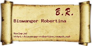 Biswanger Robertina névjegykártya